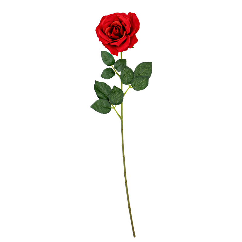 Tige de rose rouge artificielle 