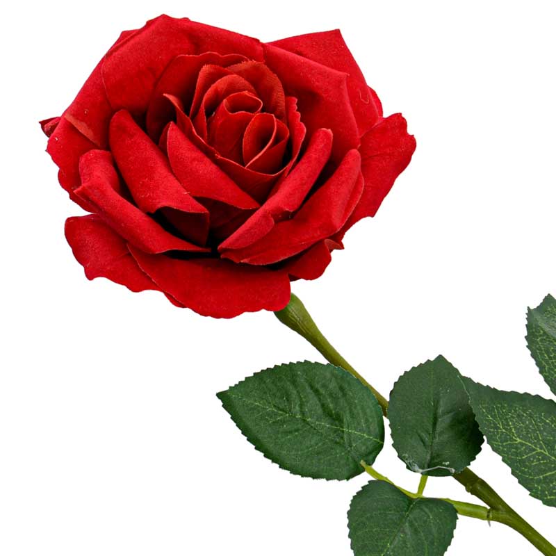 Tige de rose rouge artificielle 