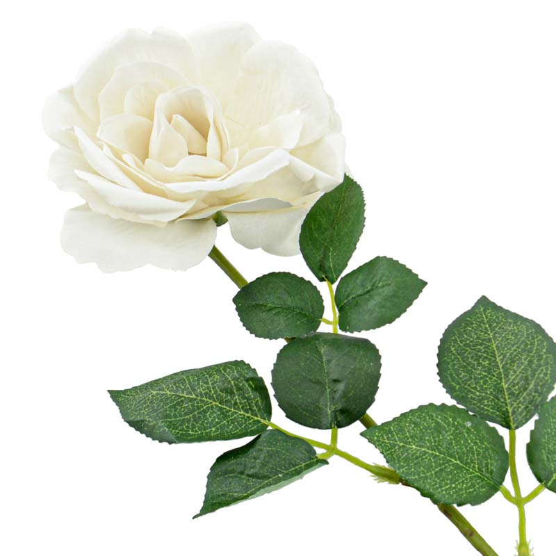 Tige de rose crème artificielle 