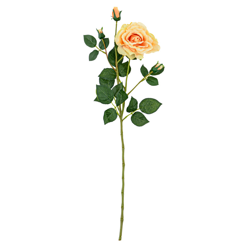 Tige de rose couleur pêche artificielle 