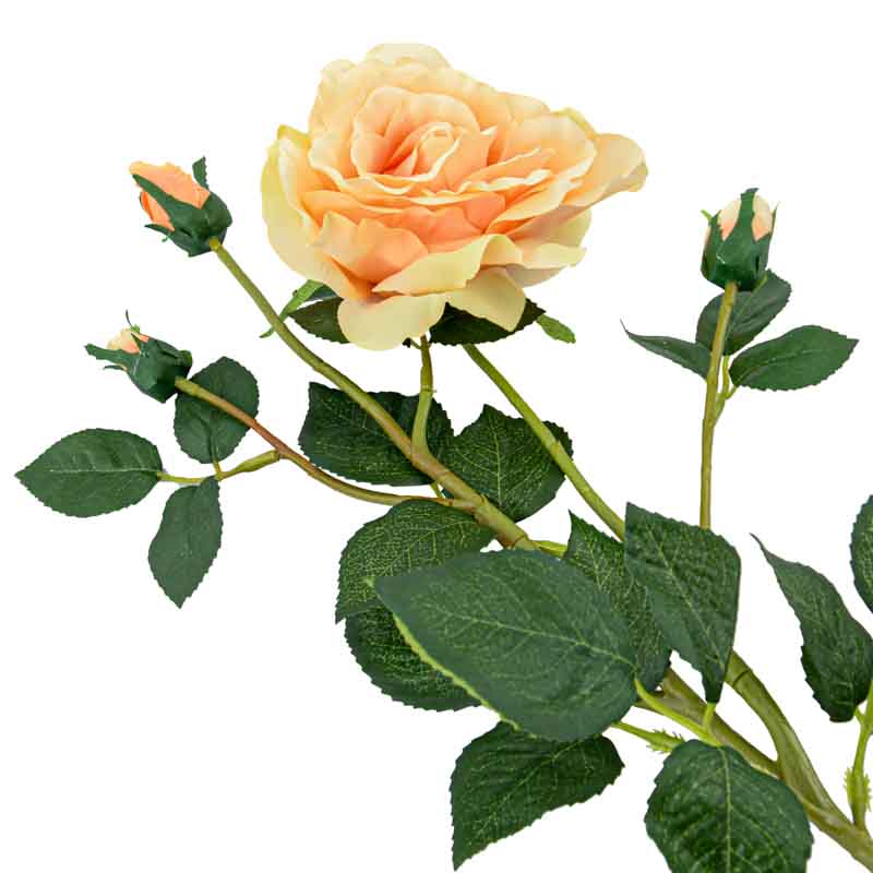Tige de rose couleur pêche artificielle 