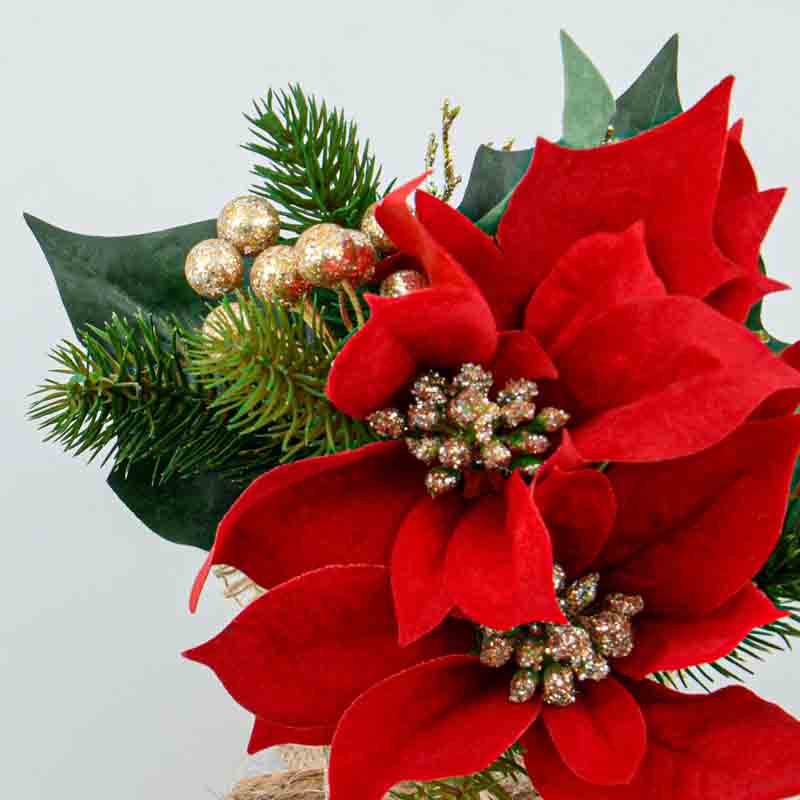 'Poinsettia' en pot rouge