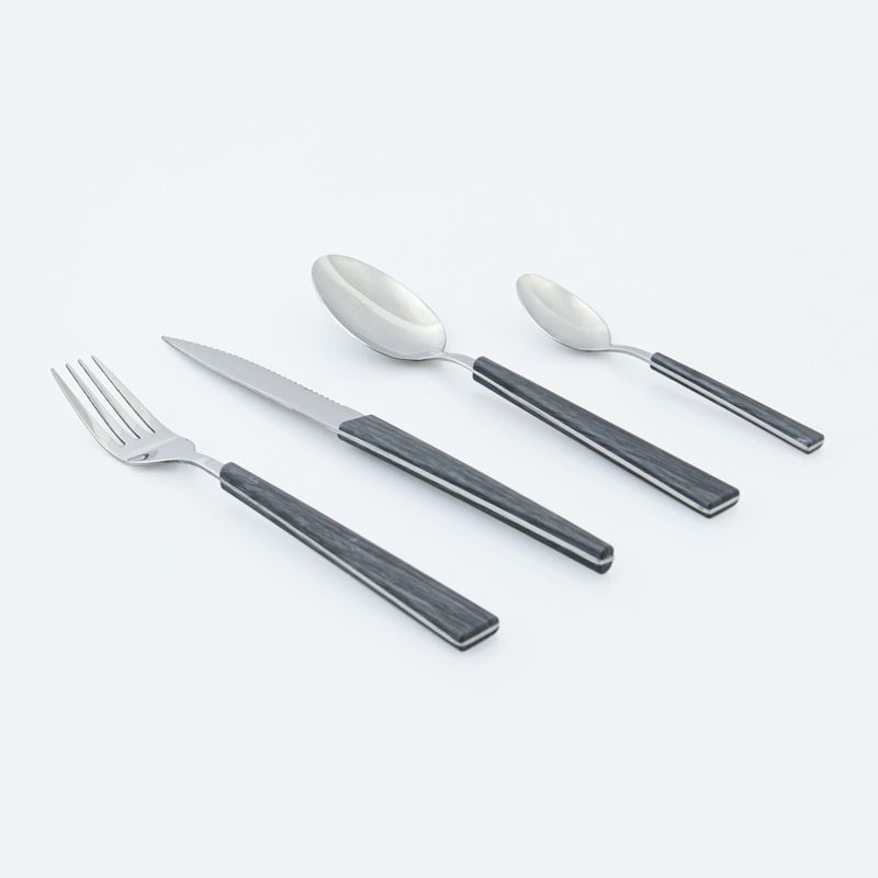 Ménagère 16 pièces 'Woody' gris foncé