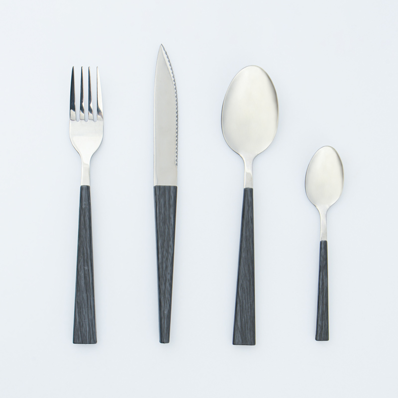 Ménagère 16 pièces 'Woody' gris foncé