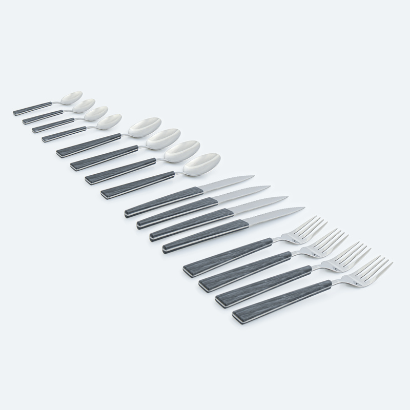 Ménagère 16 pièces 'Woody' gris foncé