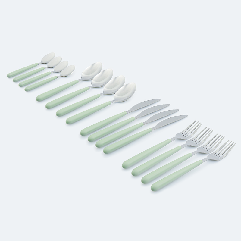 Ménagère 24 pièces 'Barbara' en inox vert