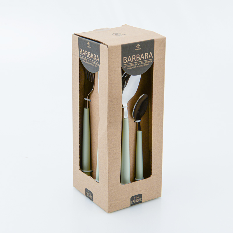 Ménagère 24 pièces 'Barbara' en inox vert