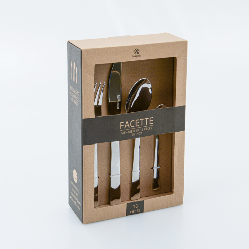 Ménagère 16 pièces 'Facette' argenté