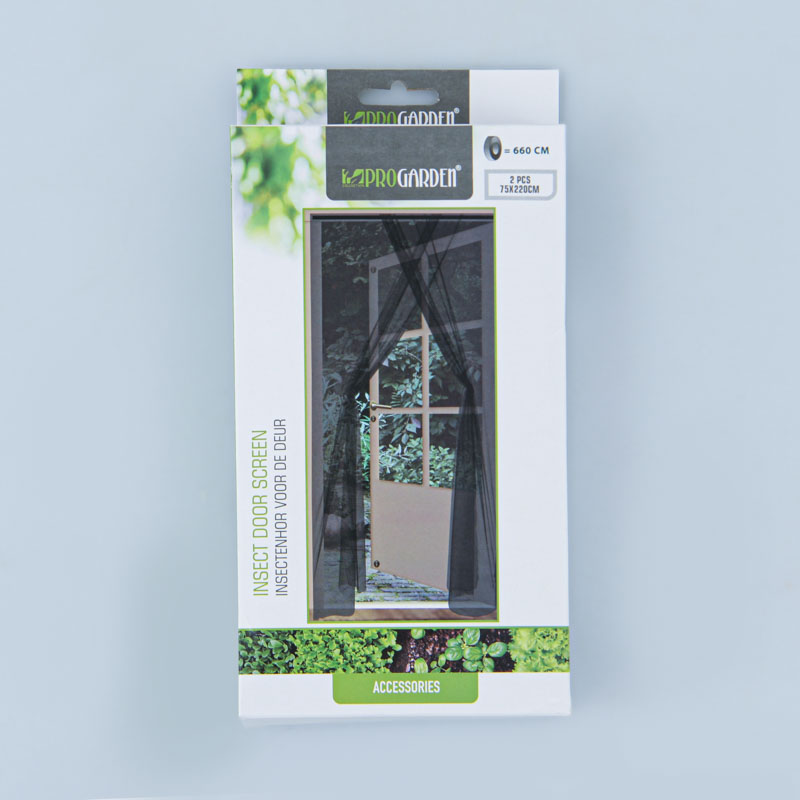 Lot de 2 moustiquaires de porte noires