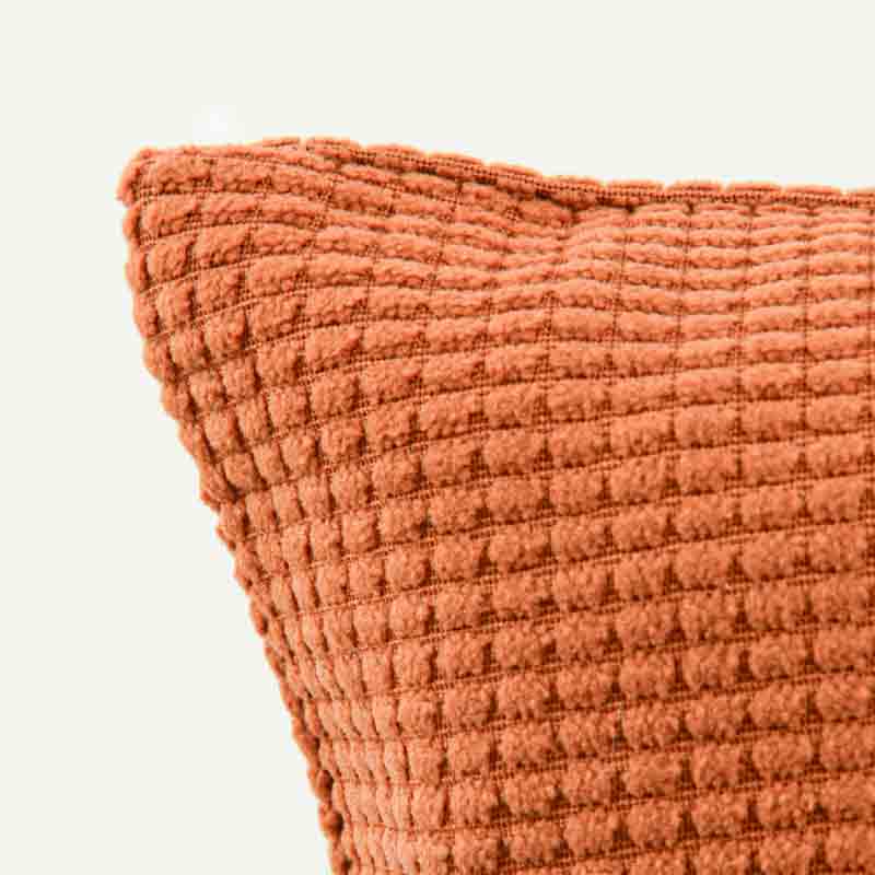 Coussin 'Seventies' velours côtelé terracotta
