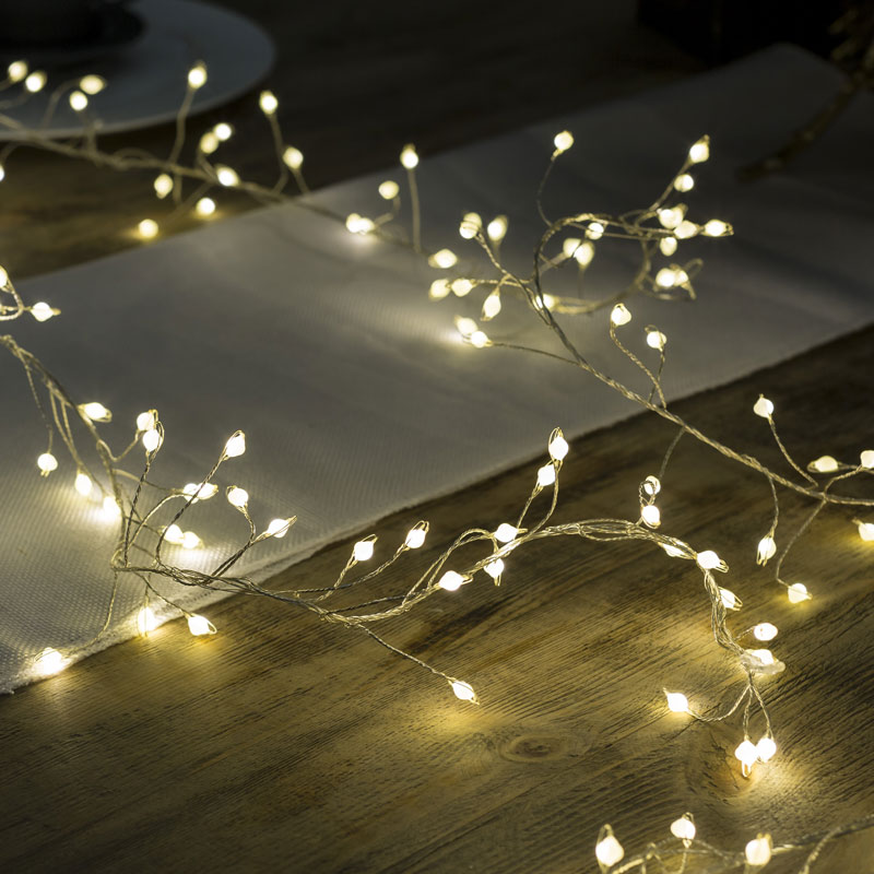 Guirlande lumineuse 144 led blanc chaud