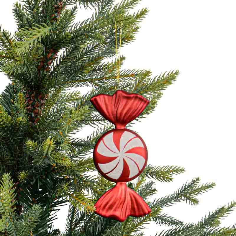 8 décorations de Noël à suspendre rouge blanc