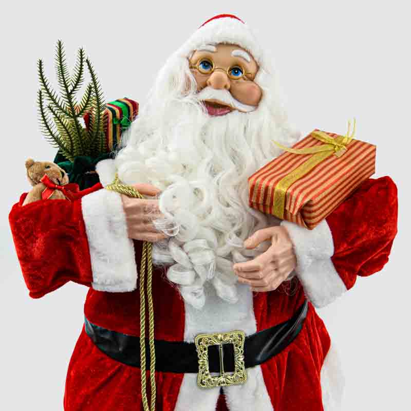 Père Noël automate avec cadeaux et ours