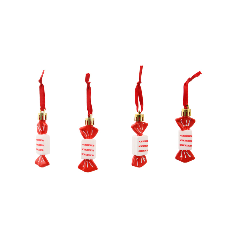 Lot de 4 lollipop à suspendre rouge et blanc