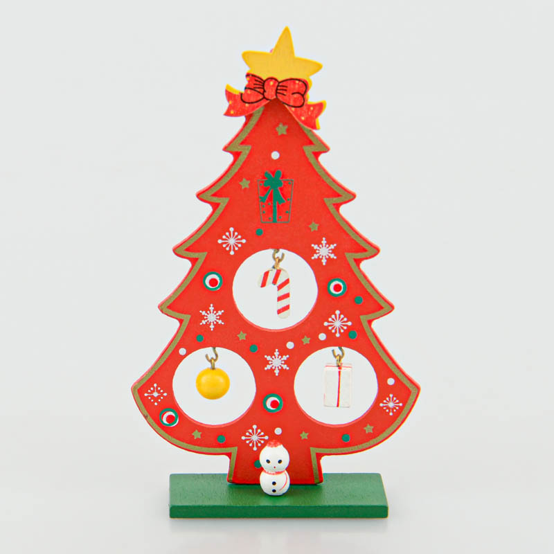 Mini sapin avec décos à assembler rouge