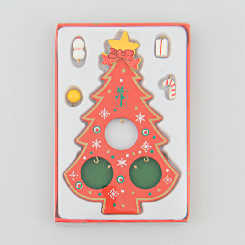 Mini sapin avec décos à assembler rouge