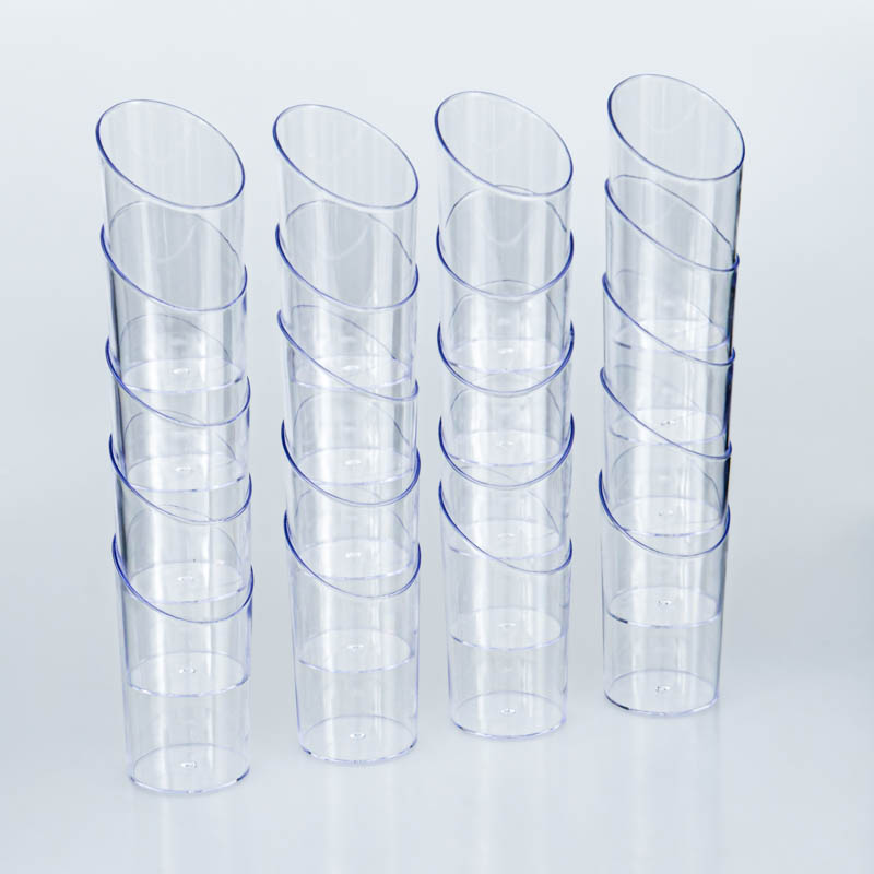 Lot de 20 verrines rondes transparentes