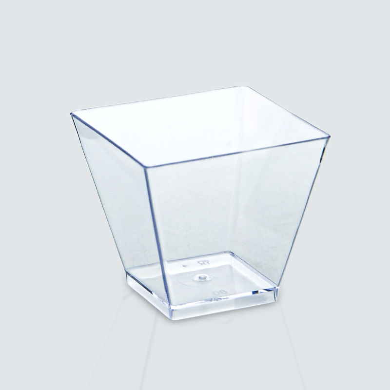 Lot de 24 verrines carrées transparentes