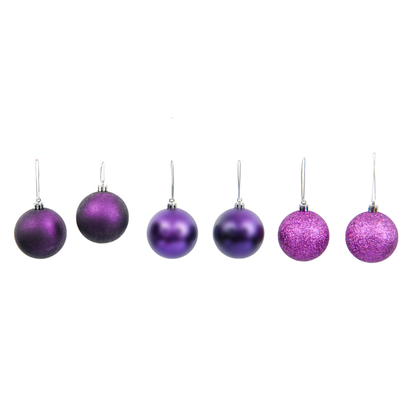 Lot de 6 boules aubergines 'Douces Rêveries'
