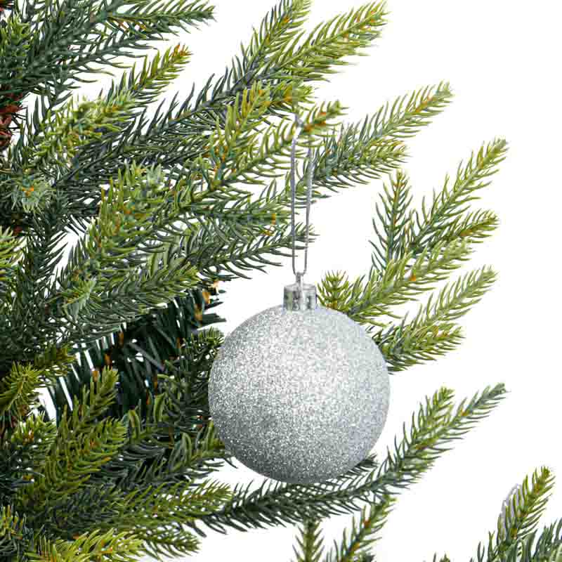 Lot de 6 boules argentées 'Jardin d'Hiver' 