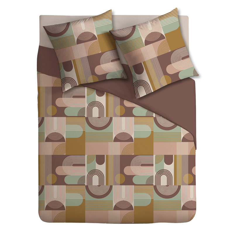 Parure de lit microfibre 'Artsy' vert et rose