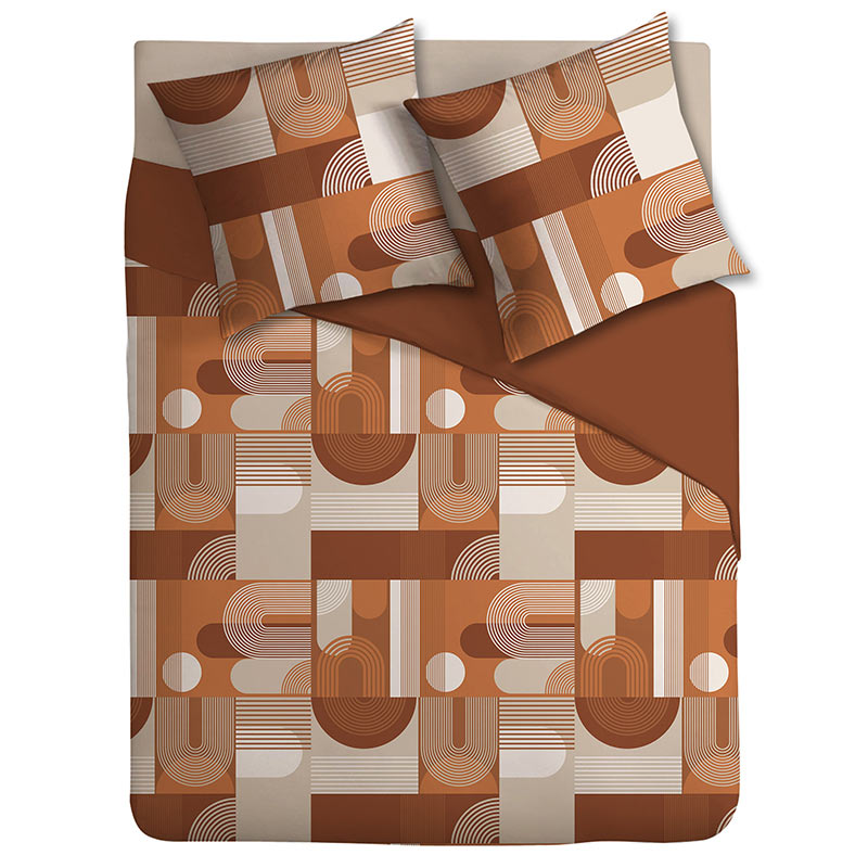 Parure de lit microfibre 'Artsy' terracotta