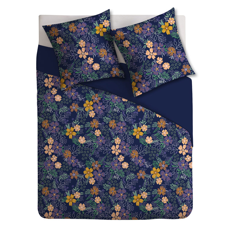 Parure de lit microfibre 'Leana' bleu