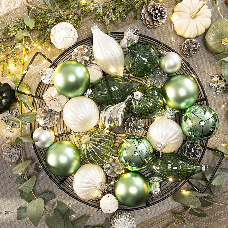 Boule en verre striée cuivre