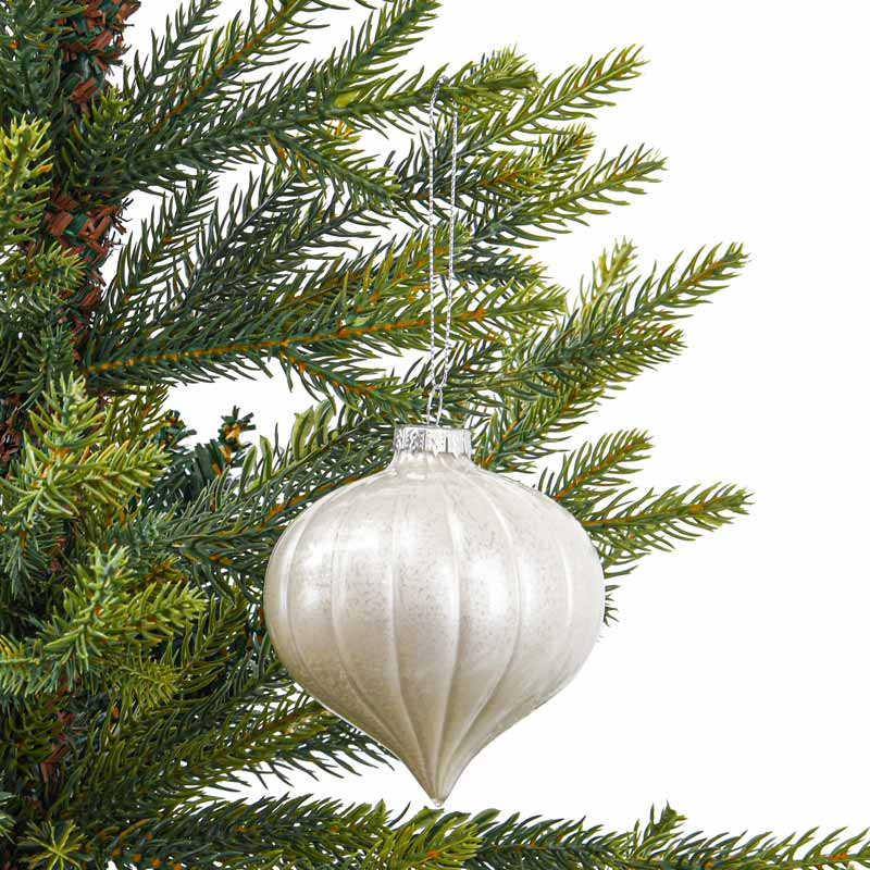 Boule en verre toupie blanc