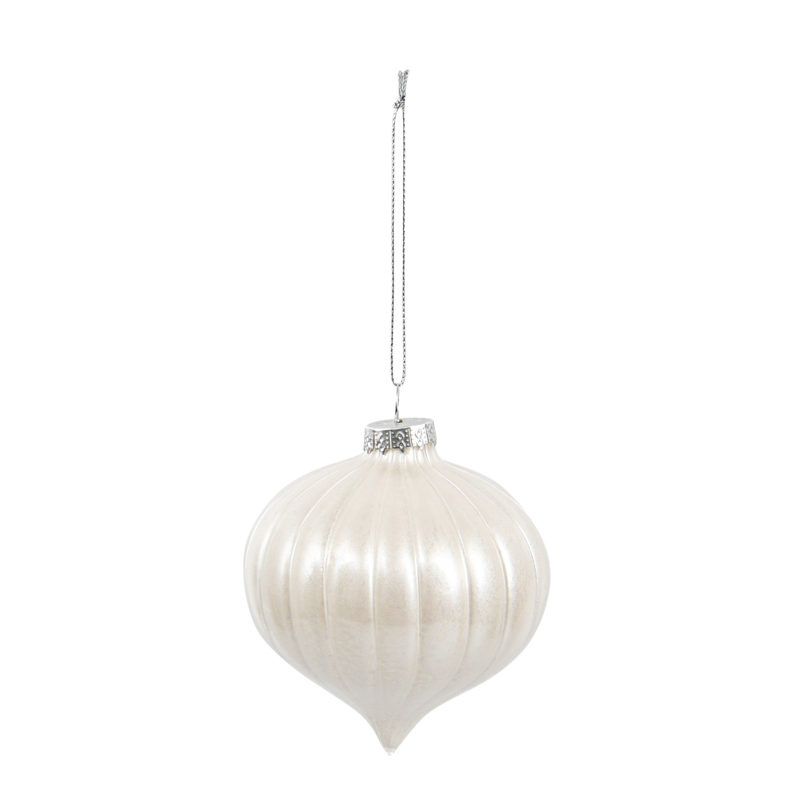 Boule en verre toupie blanc