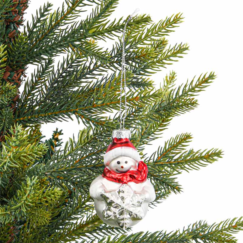 Bonhomme de neige en verre 'Noël d'Antan' 