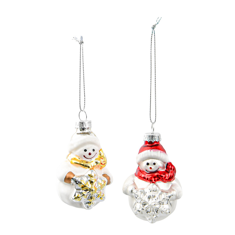 Bonhomme de neige en verre 'Noël d'Antan' 