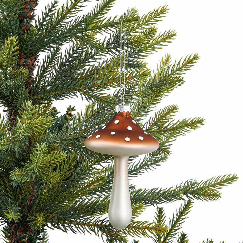 Champignon en verre 'Secrets des Bois' marron