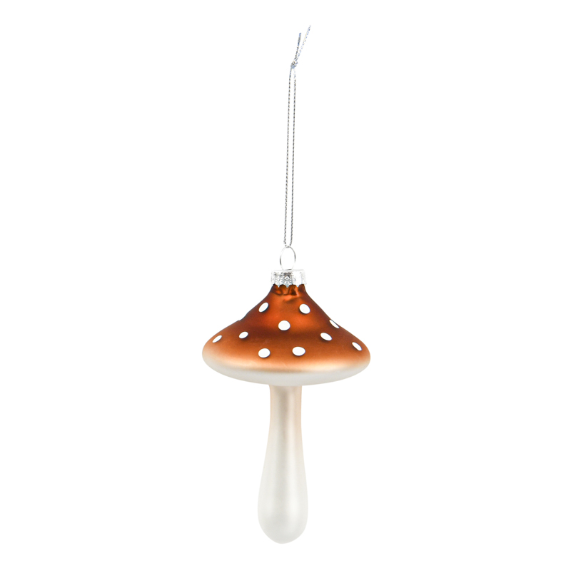 Champignon en verre 'Secrets des Bois' marron