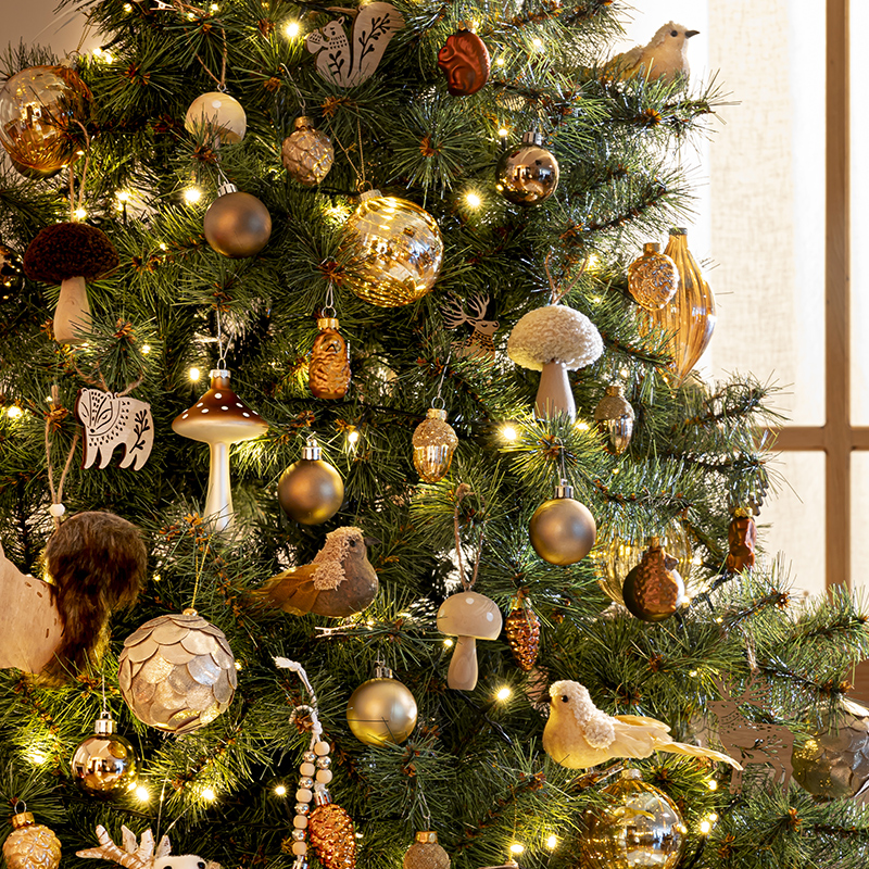 Champignon en verre 'Secrets des Bois' marron