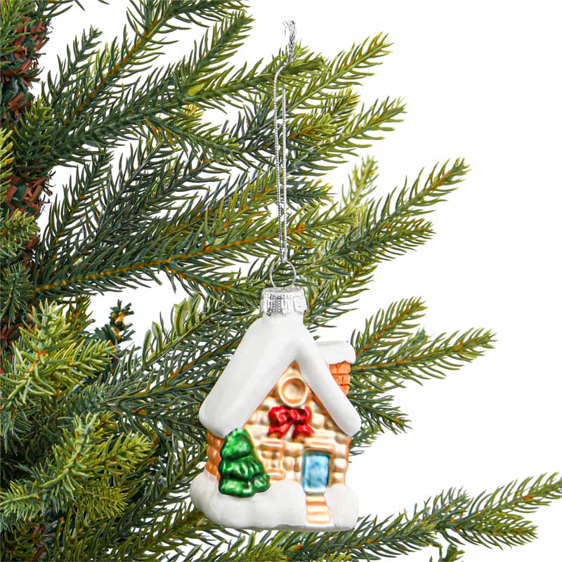 Chalet enneigé en verre 'Noël d'Antan' 