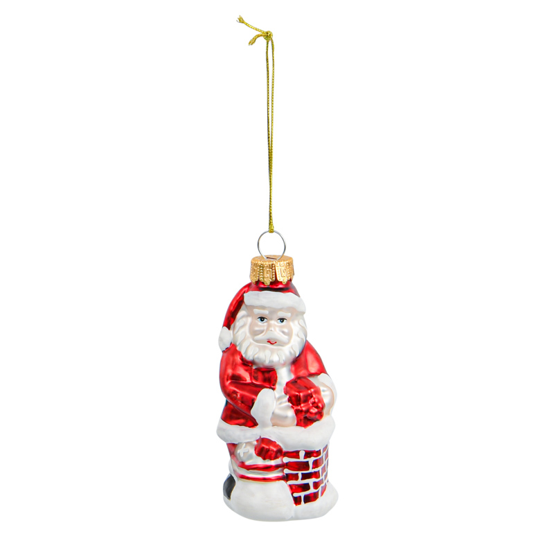 Père Noël avec cheminée à suspendre