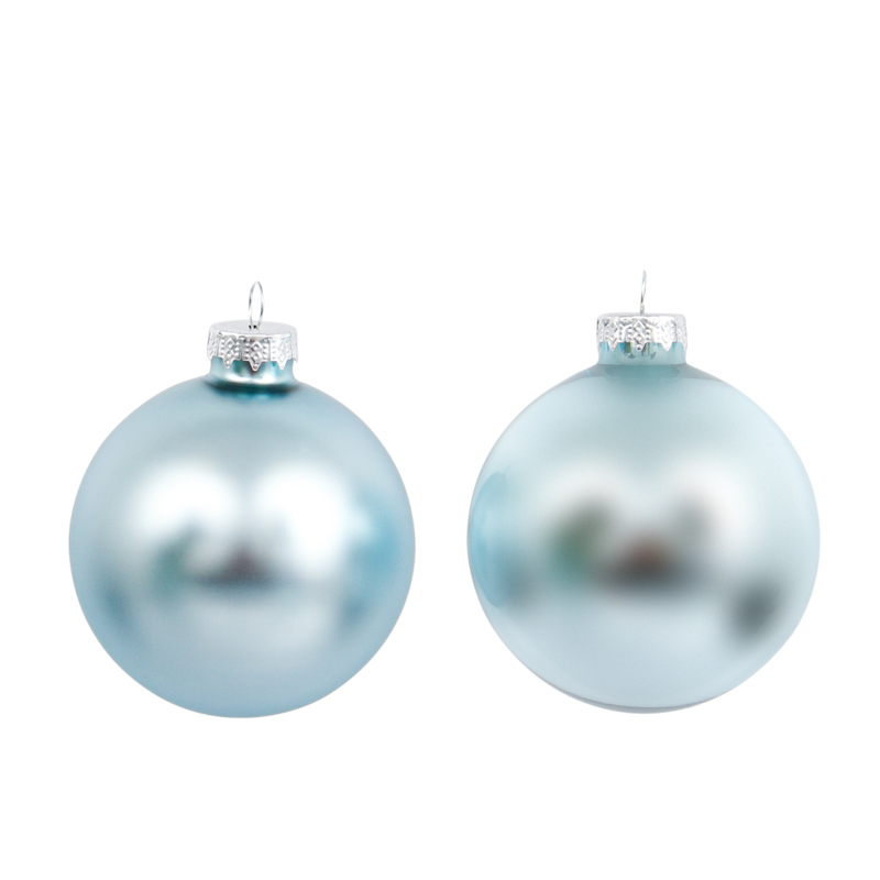 Lot de 6 boules bleu glacier 