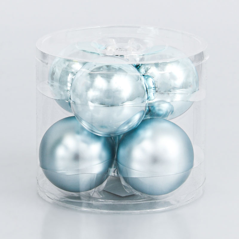 Lot de 6 boules bleu glacier 