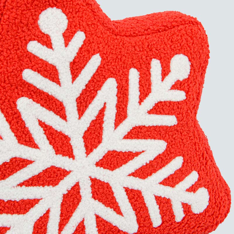 Coussin de Noël flocon rouge