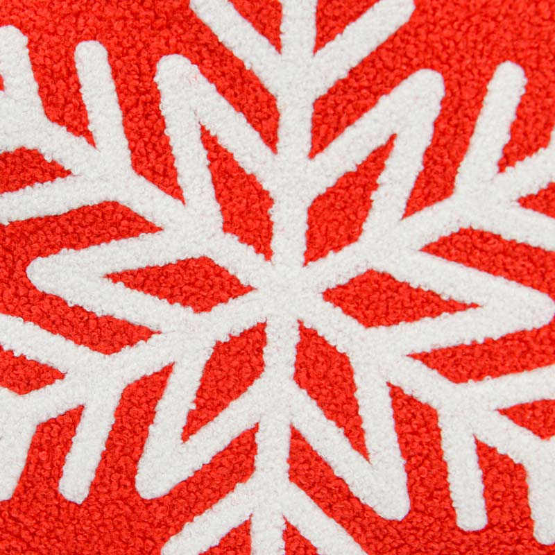 Coussin de Noël flocon rouge