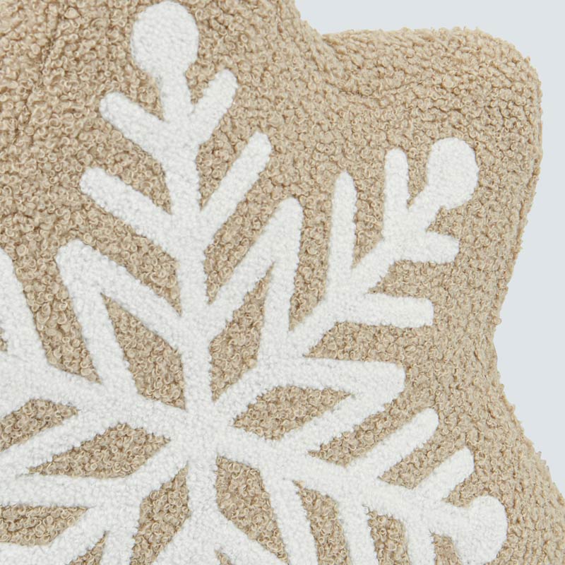 Coussin de Noël flocon taupe