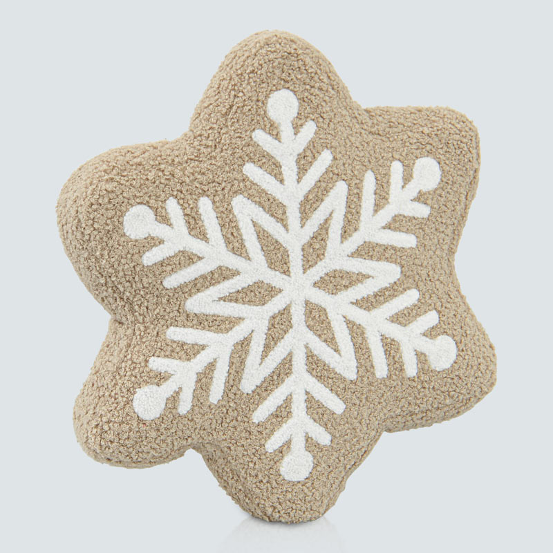 Coussin de Noël flocon taupe