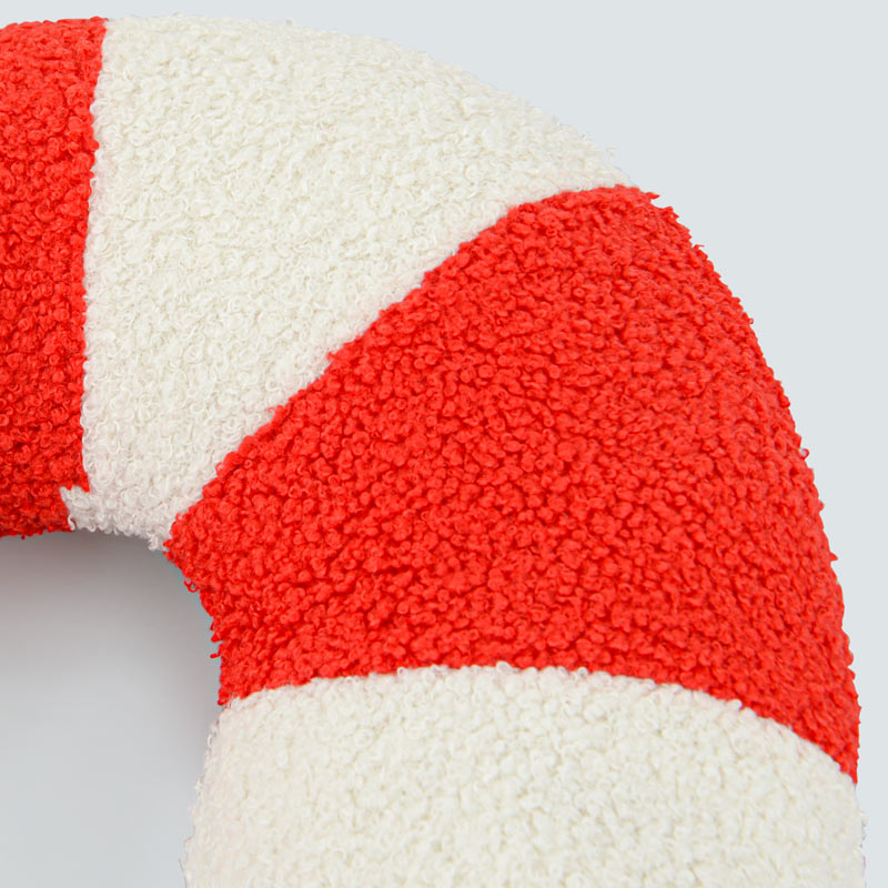 Coussin sucre d'orge rouge et blanc