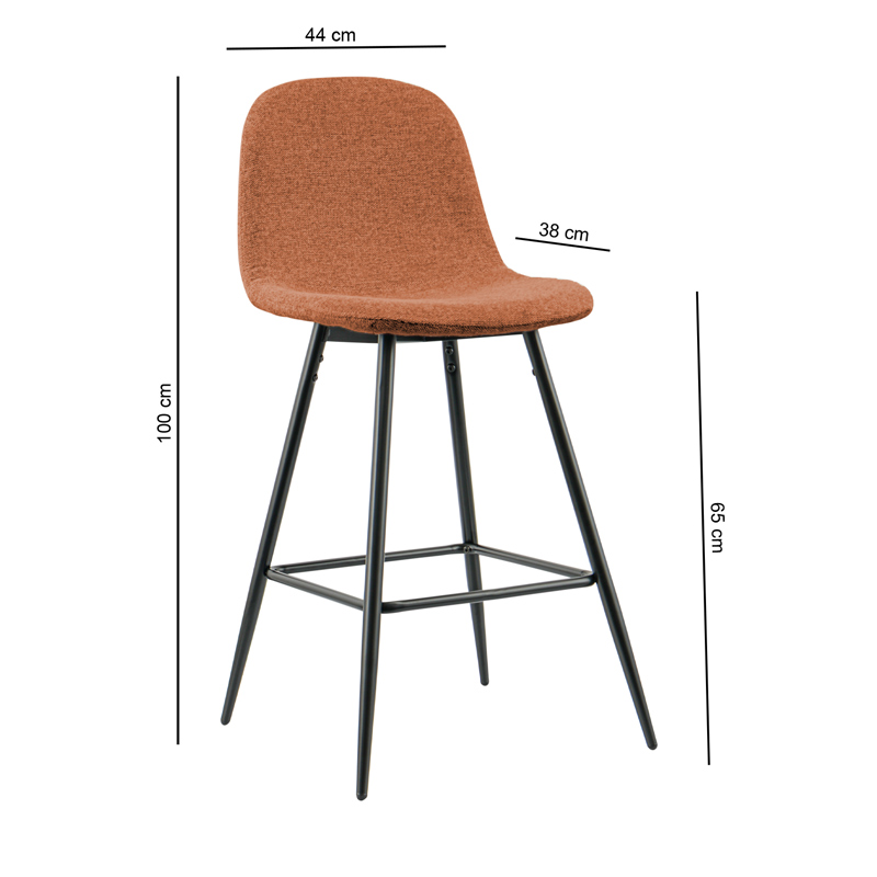 Tabouret 'Adélie' terracotta