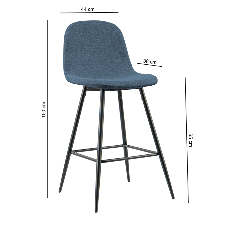 Tabouret 'Adélie' bleu