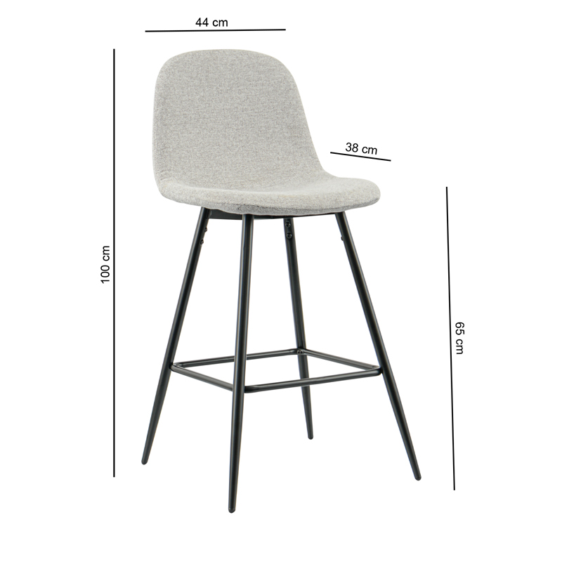 Tabouret 'Adélie' gris