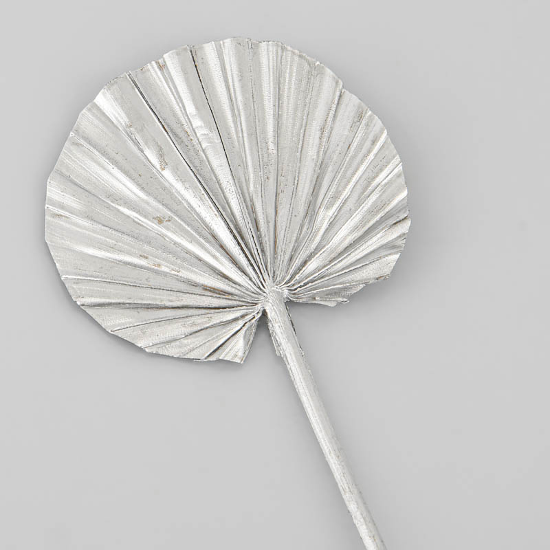 4 feuilles de palme rondes argentées