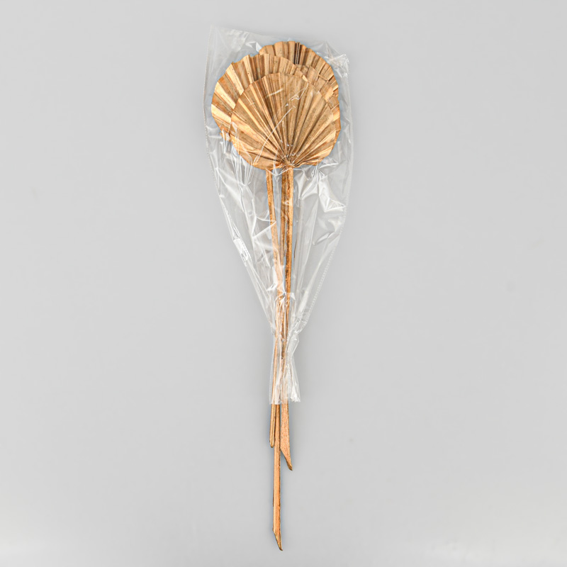 4 feuilles de palme rondes dorées
