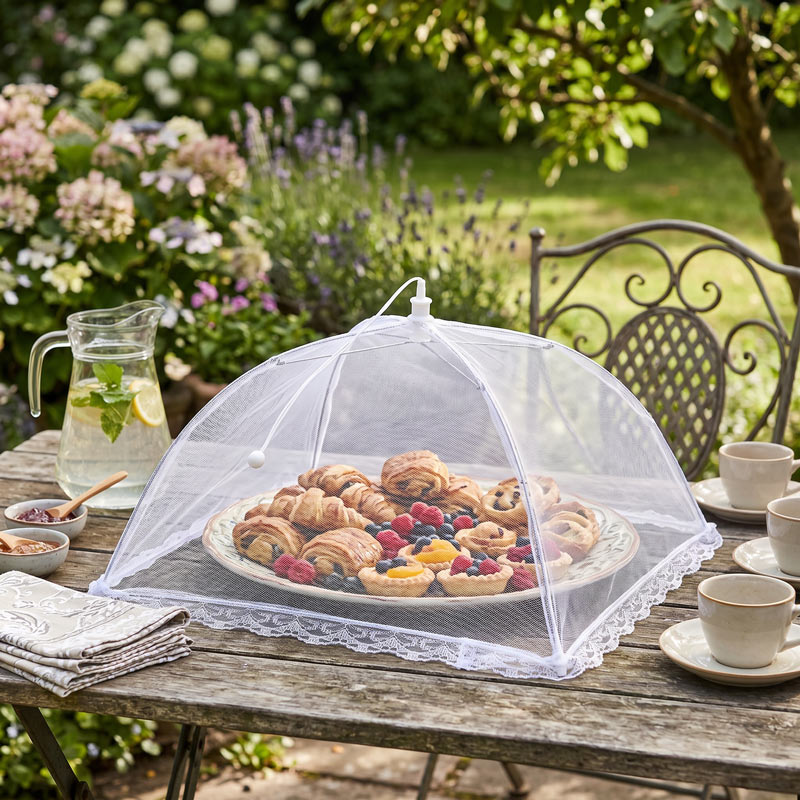 Cloche alimentaire pliable blanche